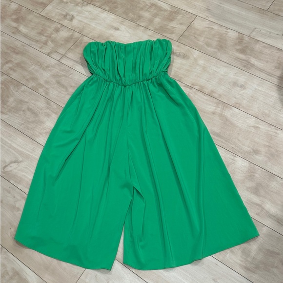 Vintage Alice + Olivia green sleeveless cropped romper  silk size Medium - Picture 5 of 10